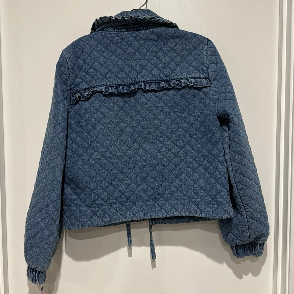 Anthropologie The Maura Bow-Tie Denim Jacket by Avec Les Filles - Medium - Picture 5 of 8